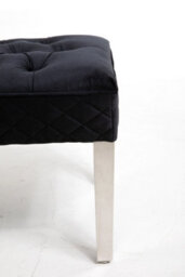 Modernique Precious Velvet Stitched Dining Bench 155 Cm In Black - thumbnail 2