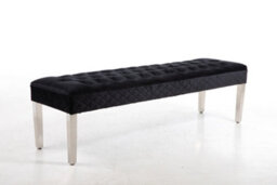 Modernique Precious Velvet Stitched Dining Bench 155 Cm In Black