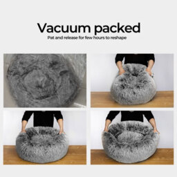 Skylos Dog Bed Cat Beds Washable Puppy Soft Warm Calming Cushion Round Xl - thumbnail 8
