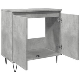 Berkfield Bathroom Cabinet Concrete Grey 58X33X60 Cm Engineered Wood - thumbnail 7