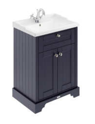 Hudson Reed Floor Standing 4-Door Angled Vanity Unit With 3 Tap Hole Grey Marble Top & Basin, Storm Grey, 1036X470mm - thumbnail 5