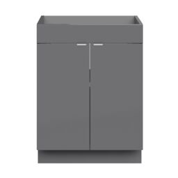 GoodHome Imandra Slimline Gloss Grey Double Bathroom Cabinet (H) 820mm (W) 600mm - thumbnail 2