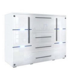 Bari Chest Of Drawers Modern Storage White Cabinet With Spacious White Drawers Durable Laminated Board Contemporary Design Led - thumbnail 2