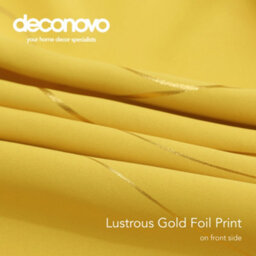 Deconovo Eyelet Room Darkening Curtains, Gold Wave Foil Printed Blackout Curtains, W66 X L72 Inch, Mellow Yellow, 1 Pair - thumbnail 8