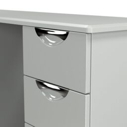 Rovigo Ready Assembled Gloss Dusk Grey 6 Drawer Desk (H)792mm (W)1278mm (D)393mm - thumbnail 3