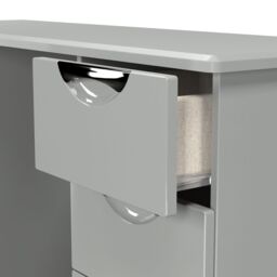 Rovigo Ready Assembled Gloss Dusk Grey 6 Drawer Desk (H)792mm (W)1278mm (D)393mm - thumbnail 4