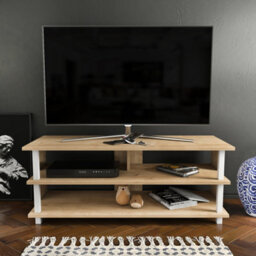 Decorotika Pueblo Tv Stand Tv Unit For Tv's Up To 55 Inches White And Oak