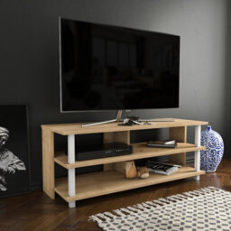 Decorotika Pueblo Tv Stand Tv Unit For Tv's Up To 55 Inches White And Oak - thumbnail 2