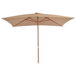 Walplus Garden Parasol With Wooden Pole 200X300 Cm Taupe - thumbnail 2