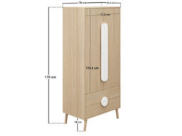 Flair Noah 2 Door Wardrobe With 2 Drawers Oak & White - thumbnail 7