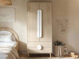 Flair Noah 2 Door Wardrobe With 2 Drawers Oak & White - thumbnail 2
