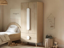 Flair Noah 2 Door Wardrobe With 2 Drawers Oak & White - thumbnail 1