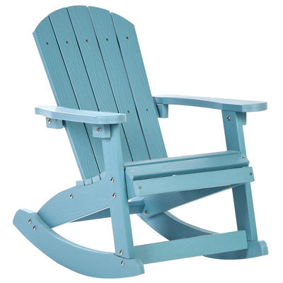 Beliani Garden Kids Rocking Chair Adirondack Light Blue - image 1