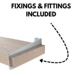 Core Products Chunky Light Oak Effect Wall Shelf - Slide-On Brackets, Sturdy Storage, W80Cm X L19.5Cm X H3.8Cm - thumbnail 4