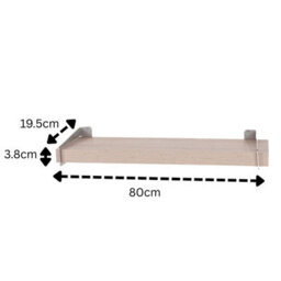 Core Products Chunky Light Oak Effect Wall Shelf - Slide-On Brackets, Sturdy Storage, W80Cm X L19.5Cm X H3.8Cm - thumbnail 2