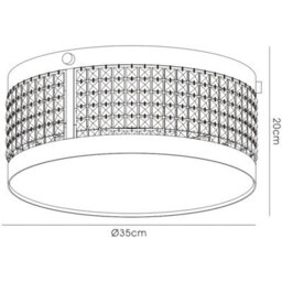 Luminosa Lighting Luminosa Celsa Flush Ceiling 3 Light E14 Polished Chrome/white Faux Leather/crystal - thumbnail 4