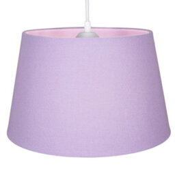 Happy Homewares Traditional 30Cm Soft Lilac Linen Fabric Drum Table/pendant Shade 60W Maximum - thumbnail 2