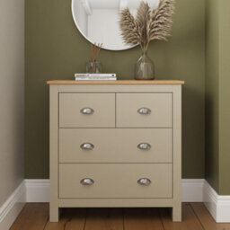 Cream 2+2 Drawer Chest Hallway Sideboard Lamp Table Cabinet - thumbnail 4