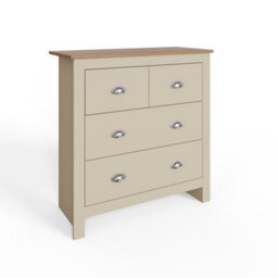 Cream 2+2 Drawer Chest Hallway Sideboard Lamp Table Cabinet - thumbnail 1
