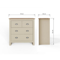 Cream 2+2 Drawer Chest Hallway Sideboard Lamp Table Cabinet - thumbnail 2