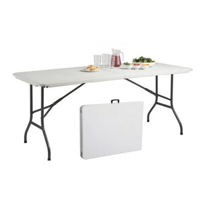 6Ft Heavy Duty Folding Table Portable Plastic Camping Garden Party Catering Outdoor Indoor Use Summer Garden Party Organiser - image 1