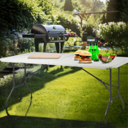 6Ft Heavy Duty Folding Table Portable Plastic Camping Garden Party Catering Outdoor Indoor Use Summer Garden Party Organiser - thumbnail 3