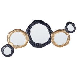 Beliani Wall Mirror Charny 109 Cm 44 Cm Metal Black/ Gold - thumbnail 1