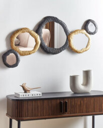 Beliani Wall Mirror Charny 109 Cm 44 Cm Metal Black/ Gold - thumbnail 2
