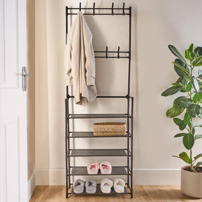 OHS 16 Hook Shelving Rack Storage Tier Unit Hallway Home Decor Wire Office Organiser - image 1