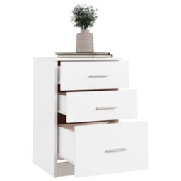 Berkfield Minimalist Bed Cabinet White 40X40X63 Cm Engineered Wood - thumbnail 5