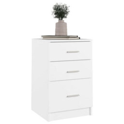 Berkfield Minimalist Bed Cabinet White 40X40X63 Cm Engineered Wood - thumbnail 4