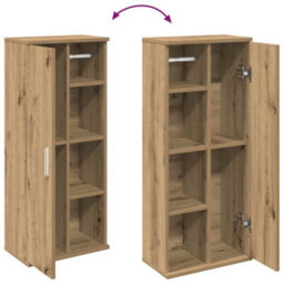 Berkfield Durable Bathroom Cabinet With Roll Holder Artisan Oak 39X22X90 Cm - thumbnail 8
