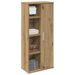 Berkfield Durable Bathroom Cabinet With Roll Holder Artisan Oak 39X22X90 Cm - thumbnail 2