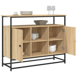 Berkfield Sideboard Sonoma Oak 100X35X80 Cm Engineered Wood - thumbnail 4