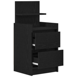 Berkfield Bedside Cabinets With 2 Drawers 2 Pcs Black 38X34X80 Cm - thumbnail 6