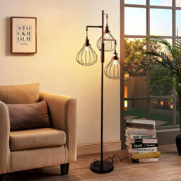 Darphe Modern Black 3-Head Metal Mesh Floor Lamp,living Room Bedroom Reading Light
