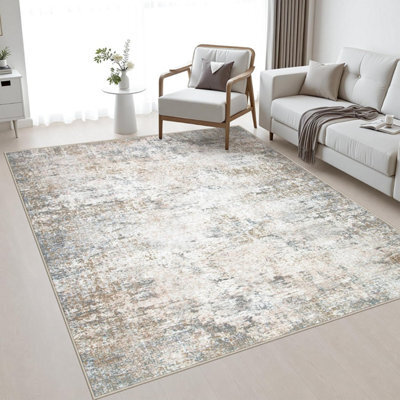 5X7 Area Rug Living Room Modern Washable Indoor Soft Carpet Brown For Bedroom Dining Room Farmhouse Nursery Hallway Office - image 1