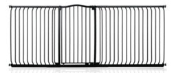 Bettacare Extra Tall Curved Top Dog Gate, 234Cm - 243Cm, Matt Black, Extra Tall 100Cm In Height, Pressure Fit Pet Gate - thumbnail 1
