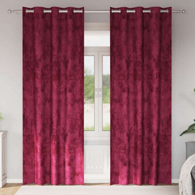 Berkfield Curtain With Curtains 2 Pcs Wine Red 225 X 140 Cm Velvet - image 1