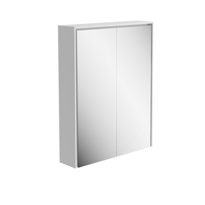 Plum&clay Norton White Double Bathroom Mirrored Led Wall Cabinet (W)550mm (H)700mm - image 1