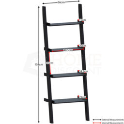 Lassic Vida Designs York Black 4 Tier Ladder Bookcase Freestanding Open Shelf (H)1540mm (W)560mm (D)290mm - thumbnail 2