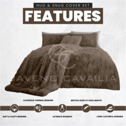 Gc Gaveno Cavailia Hug & Snug Teddy Fleece Double Mink Duvet Cover With Matching Pillowcase Warm Fluffy Soft & Cosy Bedding Set - thumbnail 4