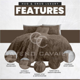 Gc Gaveno Cavailia Hug & Snug Teddy Fleece Double Mink Duvet Cover With Matching Pillowcase Warm Fluffy Soft & Cosy Bedding Set - thumbnail 3