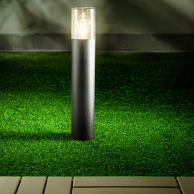 CGC Lighting Cgc Dark Grey Anthracite Outdoor 0.5M Post Bollard Light Smoked Diffuser Modern Garden Patio Outside Driveway Path Terrace E27 - image 1