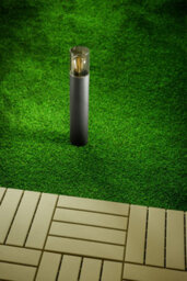 CGC Lighting Cgc Dark Grey Anthracite Outdoor 0.5M Post Bollard Light Smoked Diffuser Modern Garden Patio Outside Driveway Path Terrace E27 - thumbnail 2