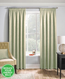 Enhanced Living Matrix Green 46 X 72 Inch (117X183Cm) Tape Top Thermal Noise Reducing Dim Out Curtains (Pair)