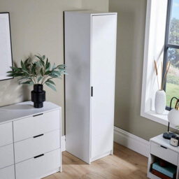 Home Source Phoenix 1 Door Wardrobe Storage White Bedroom Furniture - thumbnail 2