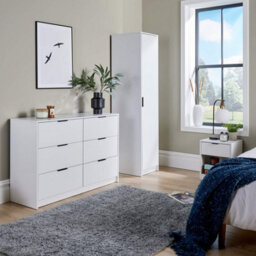 Home Source Phoenix 1 Door Wardrobe Storage White Bedroom Furniture - thumbnail 9