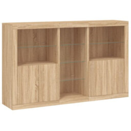 Berkfield Sideboard With Led Lights Sonoma Oak 162X37X100 Cm - thumbnail 3