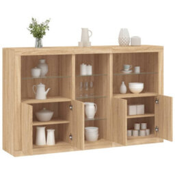 Berkfield Sideboard With Led Lights Sonoma Oak 162X37X100 Cm - thumbnail 1